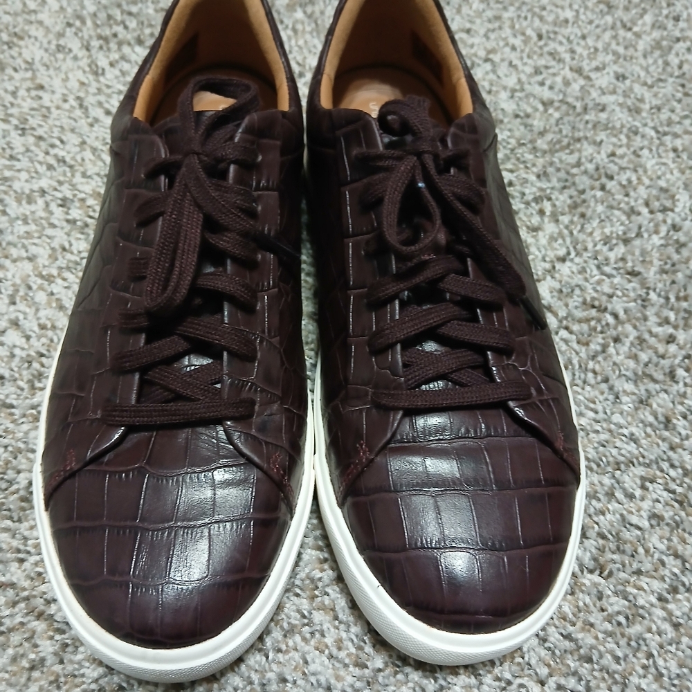 Clarks Women's Derby‎ Brown Low-Top Leather Tennis Shoes Sneaekrs  9 - Picture 5 of 14